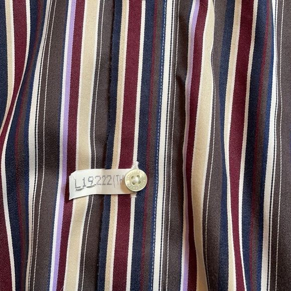 TAILORBYRD LONG SLEEVE BUSINESS DRESS DARK STRIPES LARGE 100% COTTON  ULTRA SOFT - Picture 6 of 6